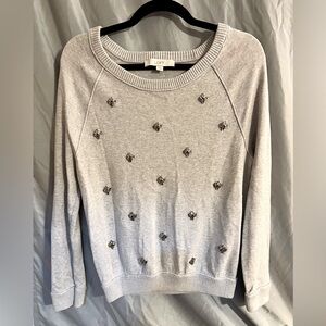 Ann Taylor Loft Grey Sweater, Size Medium.